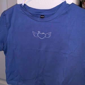 blue crop top by shein